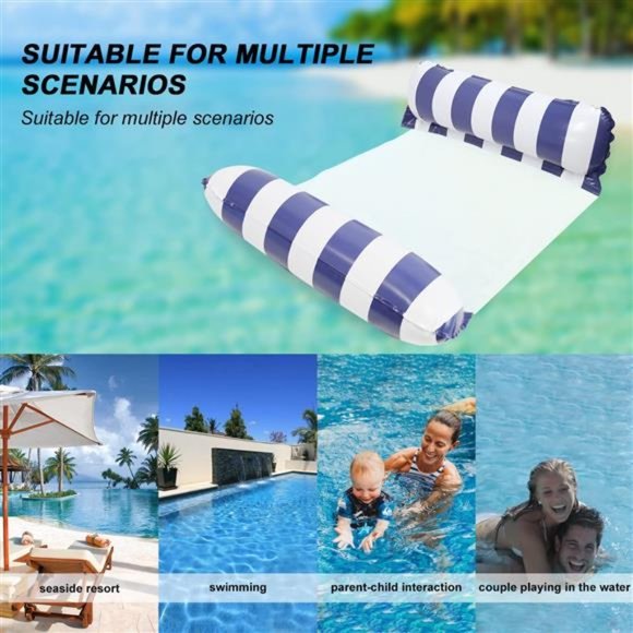 Swimming Pool Float Water Hammock, 4 in 1 Multi-Purpose Inflatable with Air Pump - Picture 4 of 7